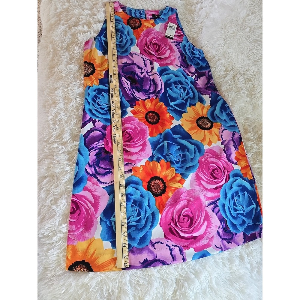 Premise Multicolor Floral Sleeveless Dress Pockets Sz M - Picture 6 of 10